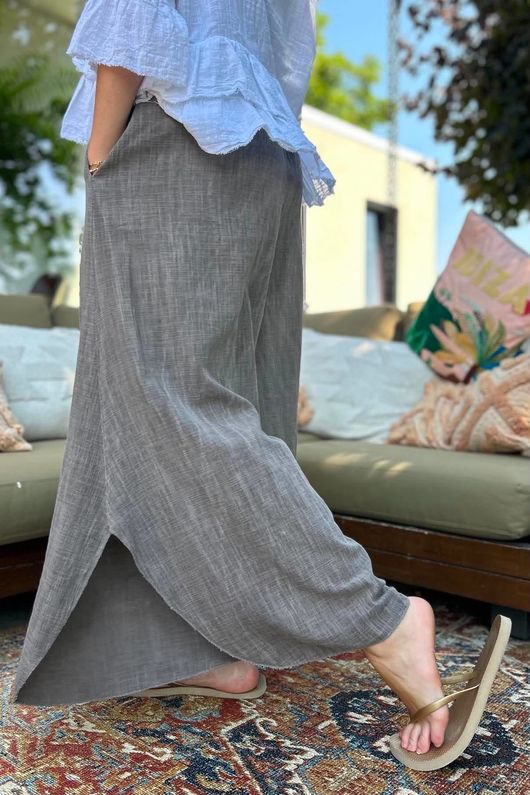 Frame Scoop Hem Pant Washed Chocolate